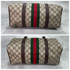 Gucci GG Sherry Line Boston Bag Brown Logo Leather — view 8