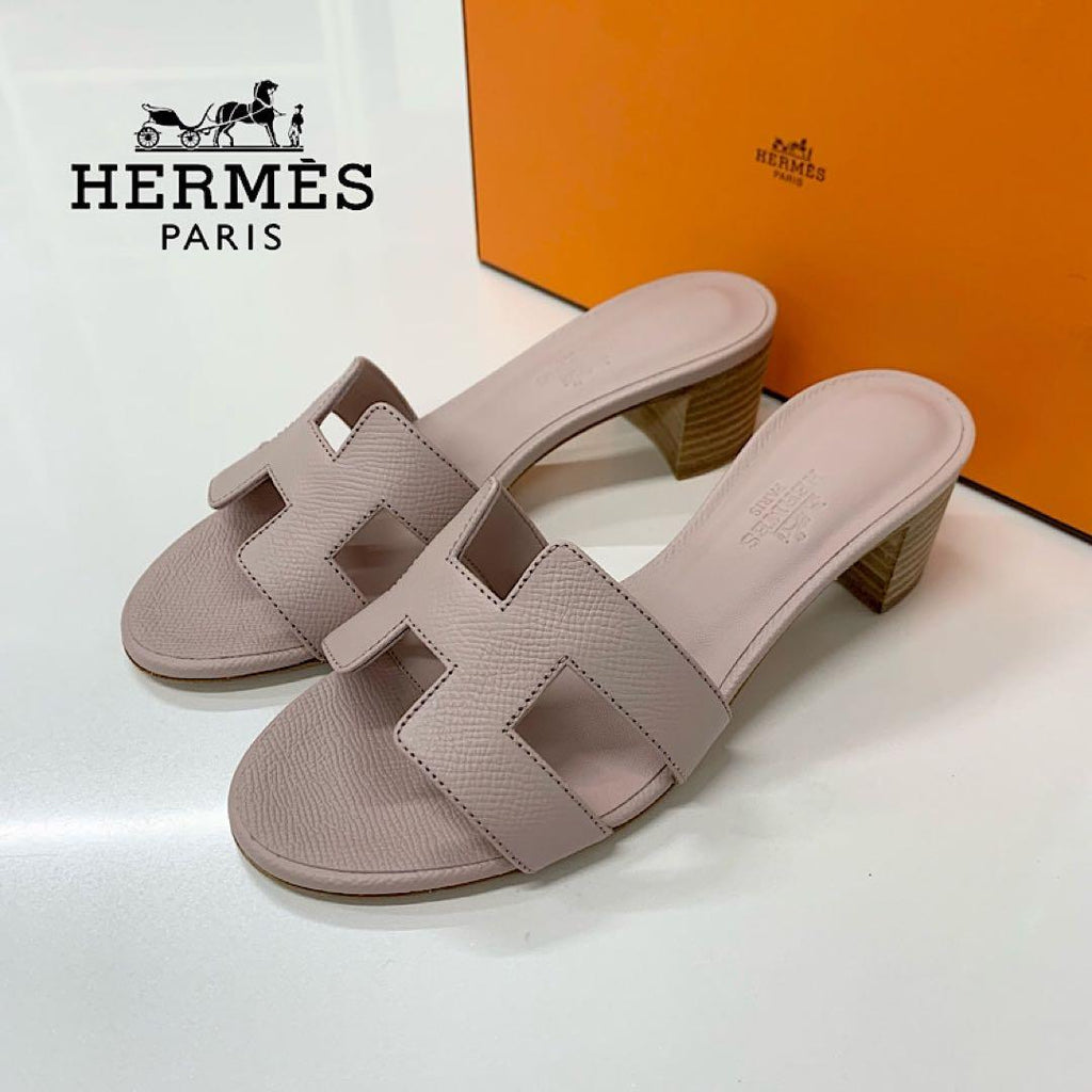 Hermes Oasis Leather Sandals Pink