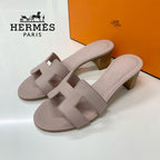 Hermes Oasis Leather Sandals Pink