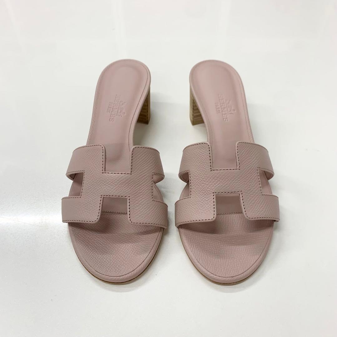 Hermes Oasis Leather Sandals Pink — view 2