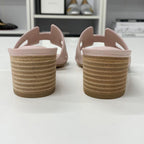 Hermes Oasis Leather Sandals Pink — view 5