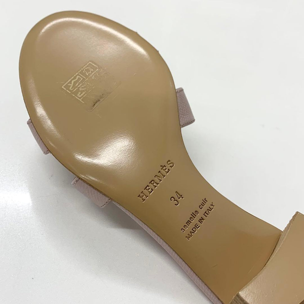 Hermes Oasis Leather Sandals Pink — view 8