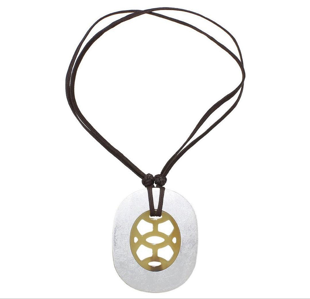 Hermes Buffalo Horn Lift GM Necklace — view 3