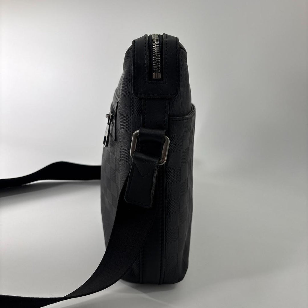 Louis Vuitton Super Damier Infini Calypso MM Shoulder Bag Black — view 4