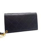 Chanel Quilted Chain Shoulder Bag Wallet Brown — view 2