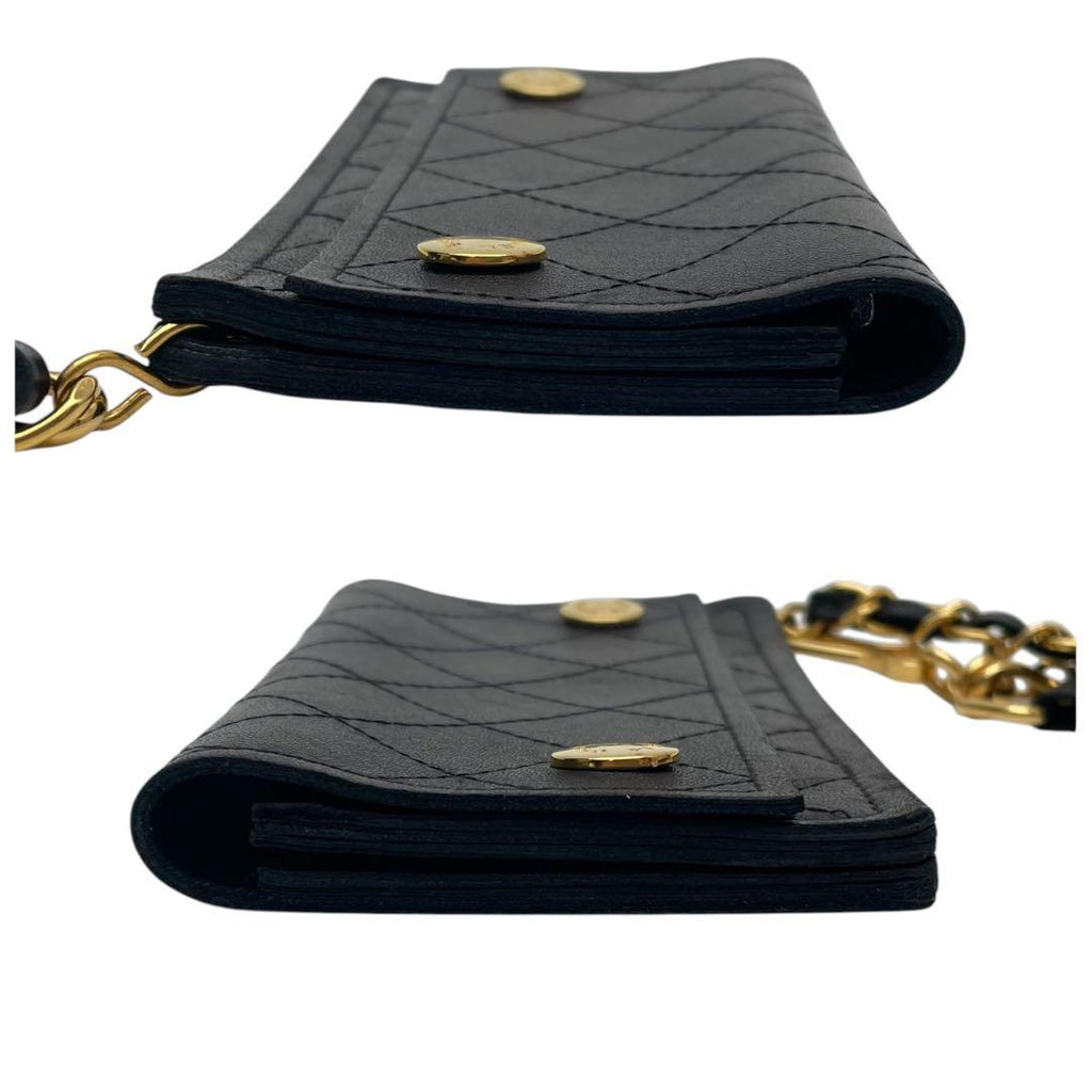 Chanel Quilted Chain Shoulder Bag Wallet Brown — view 3