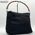 Gucci Vintage Bamboo Nylon Handbag