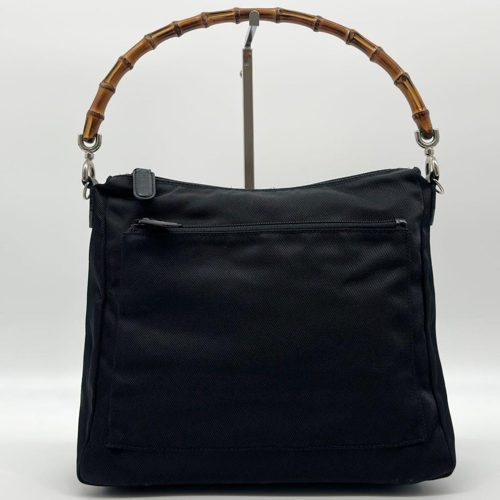 Gucci Vintage Bamboo Nylon Handbag — view 2