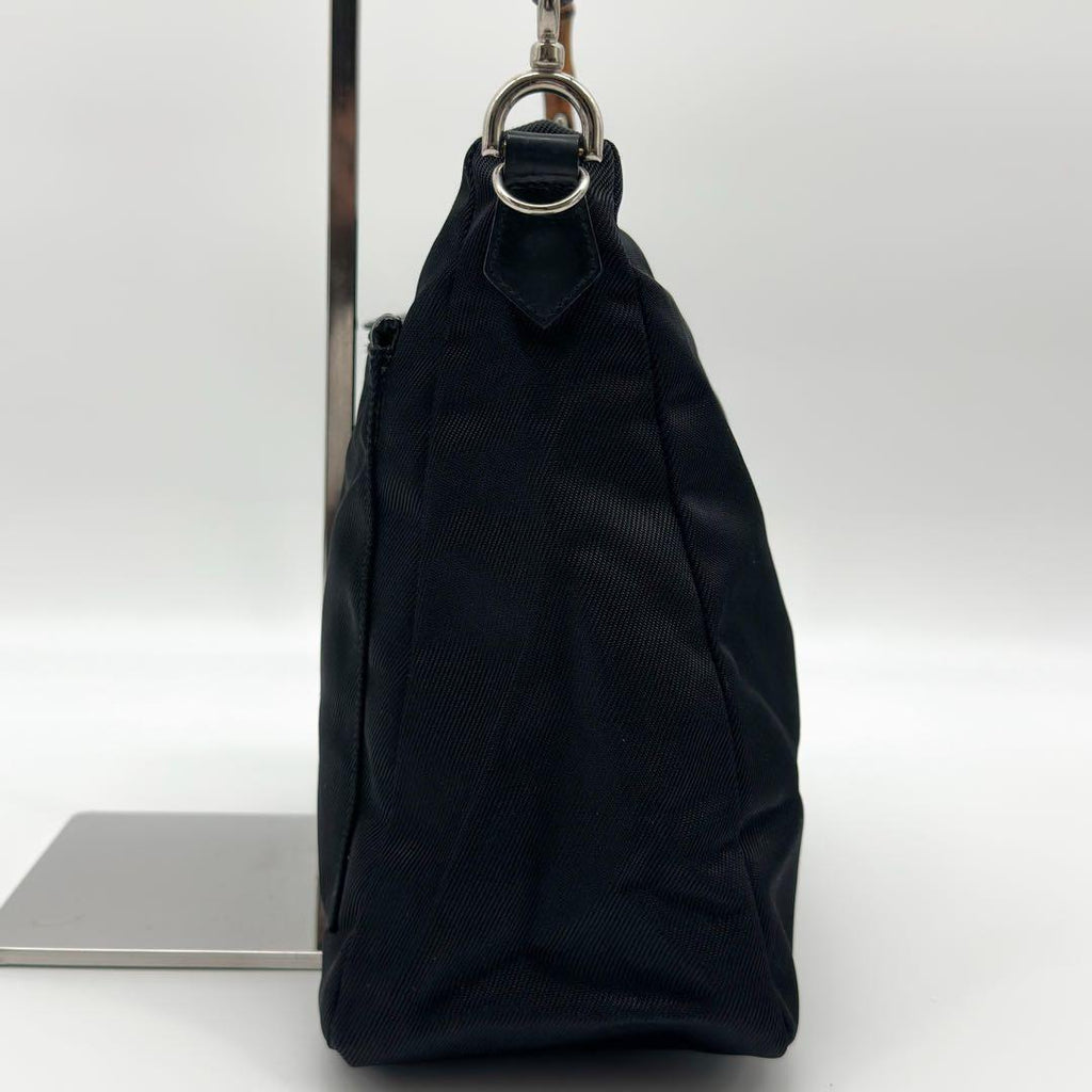 Gucci Vintage Bamboo Nylon Handbag — view 4