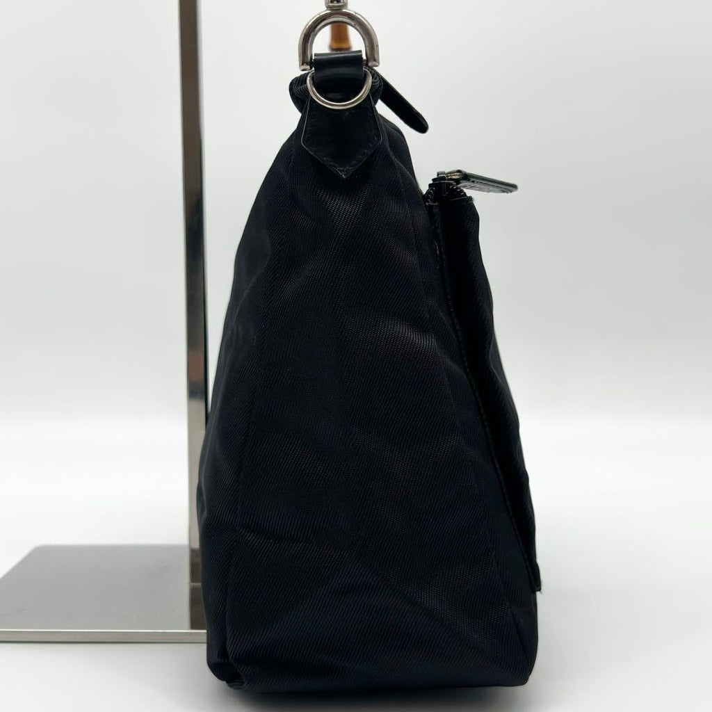 Gucci Vintage Bamboo Nylon Handbag — view 5