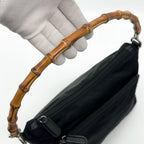 Gucci Vintage Bamboo Nylon Handbag — view 8
