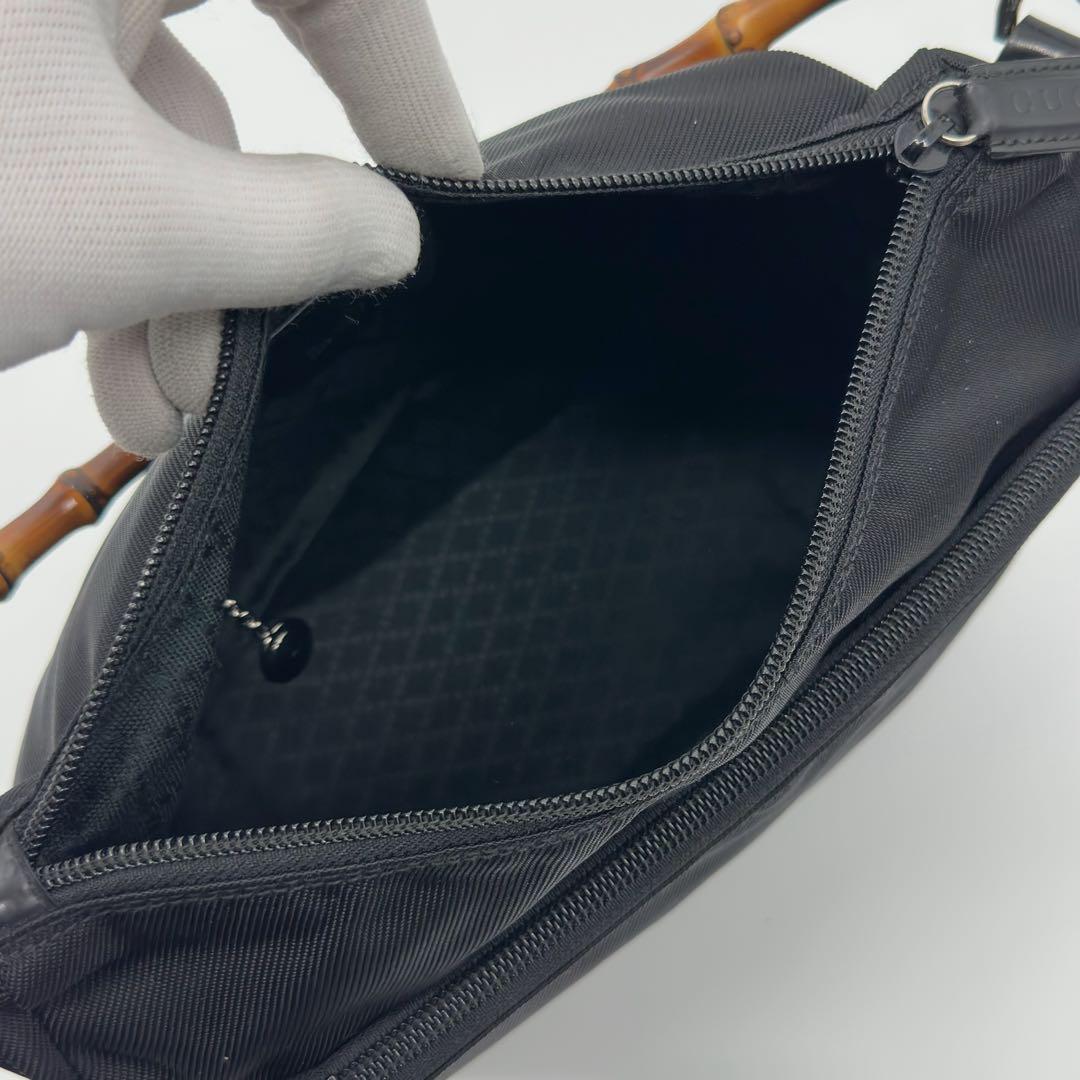 Gucci Vintage Bamboo Nylon Handbag — view 9