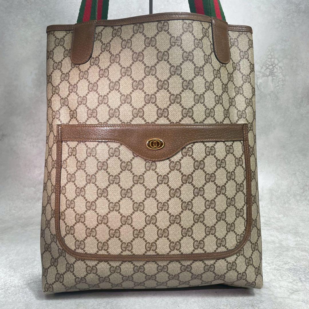 Gucci GG Sherry Line Tote Brown Leather — view 2