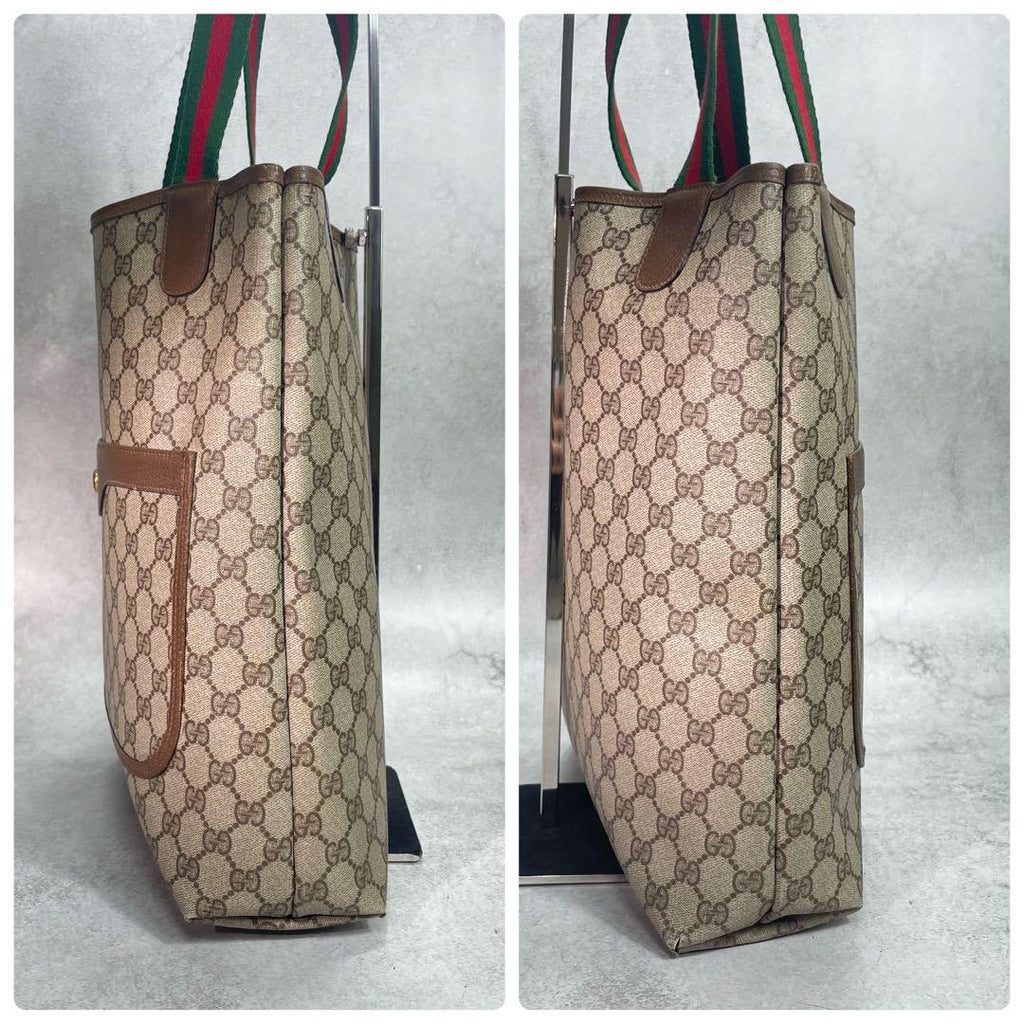 Gucci GG Sherry Line Tote Brown Leather — view 7