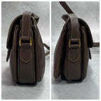 Gucci Shoulder Bag Brown Logo Gold Leather — view 7