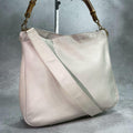 Gucci Shoulder Bag 2-Way Bamboo White Leather