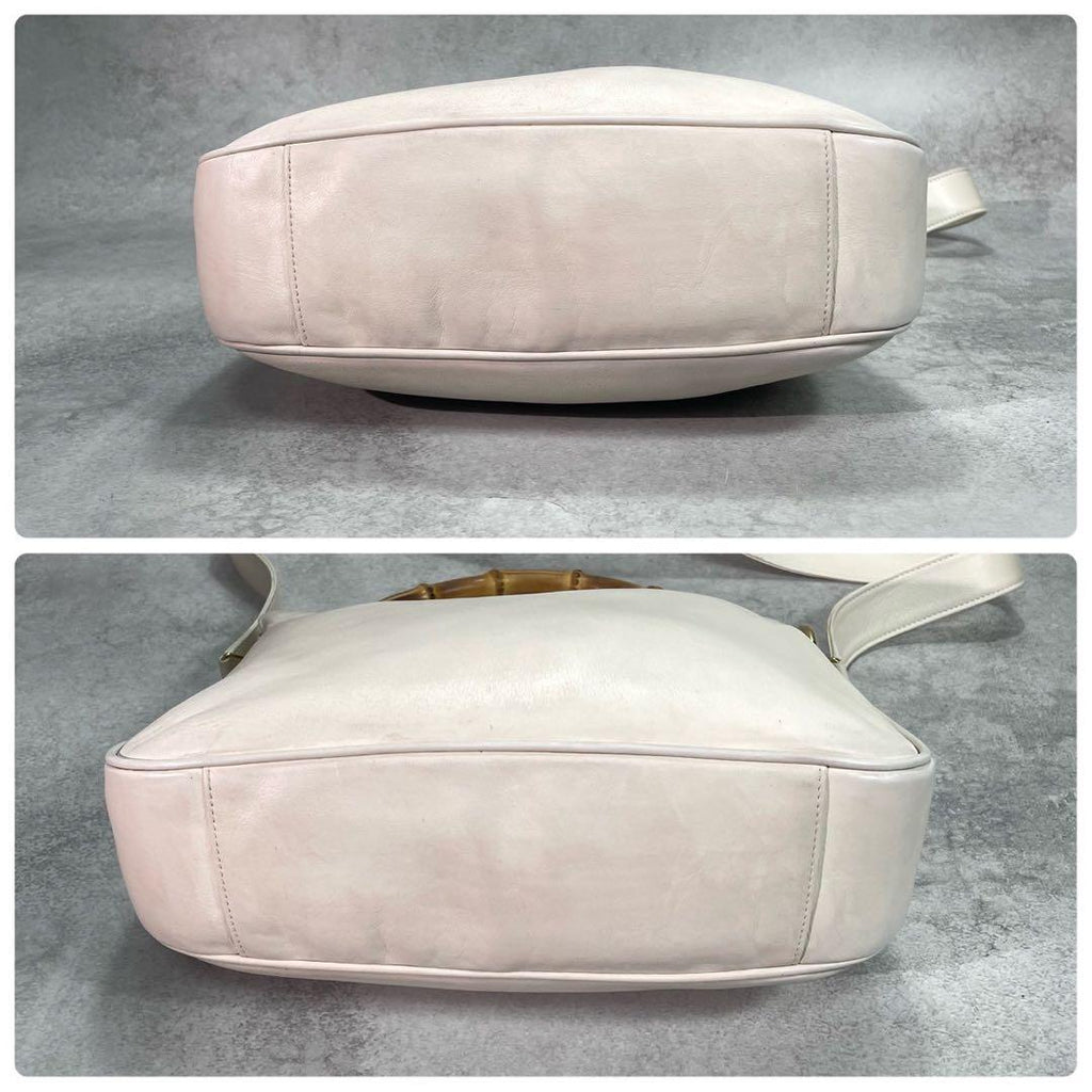 Gucci Shoulder Bag 2-Way Bamboo White Leather — view 8