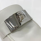 Hermes Jota Leather Kelly Mules Off White — view 9