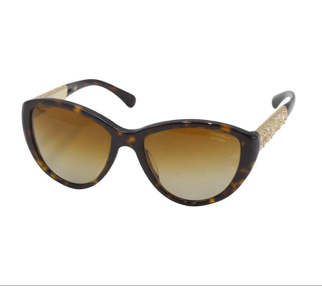 Chanel CC Logo Bijou Tortoiseshell Sunglasses Eyewear