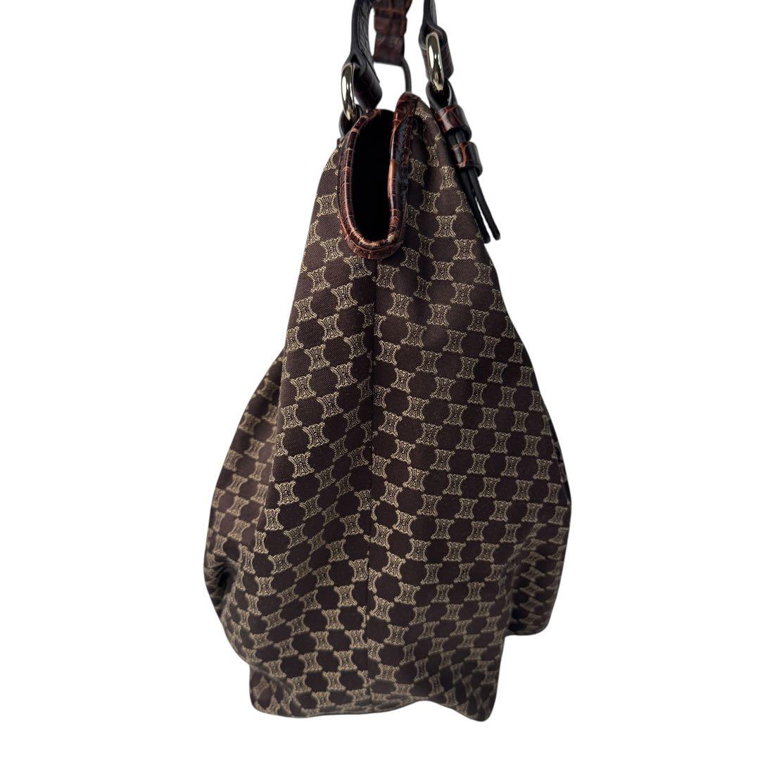 Celine Macadam Shoulder Handbag Canvas Leather — view 4