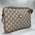 Gucci GG Clutch Brown Beige Leather Logo