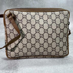 Gucci GG Clutch Brown Beige Leather Logo — view 3