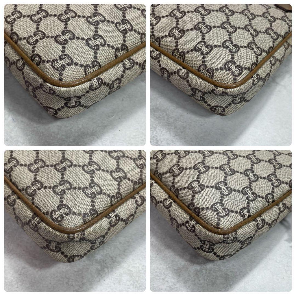 Gucci GG Clutch Brown Beige Leather Logo — view 8