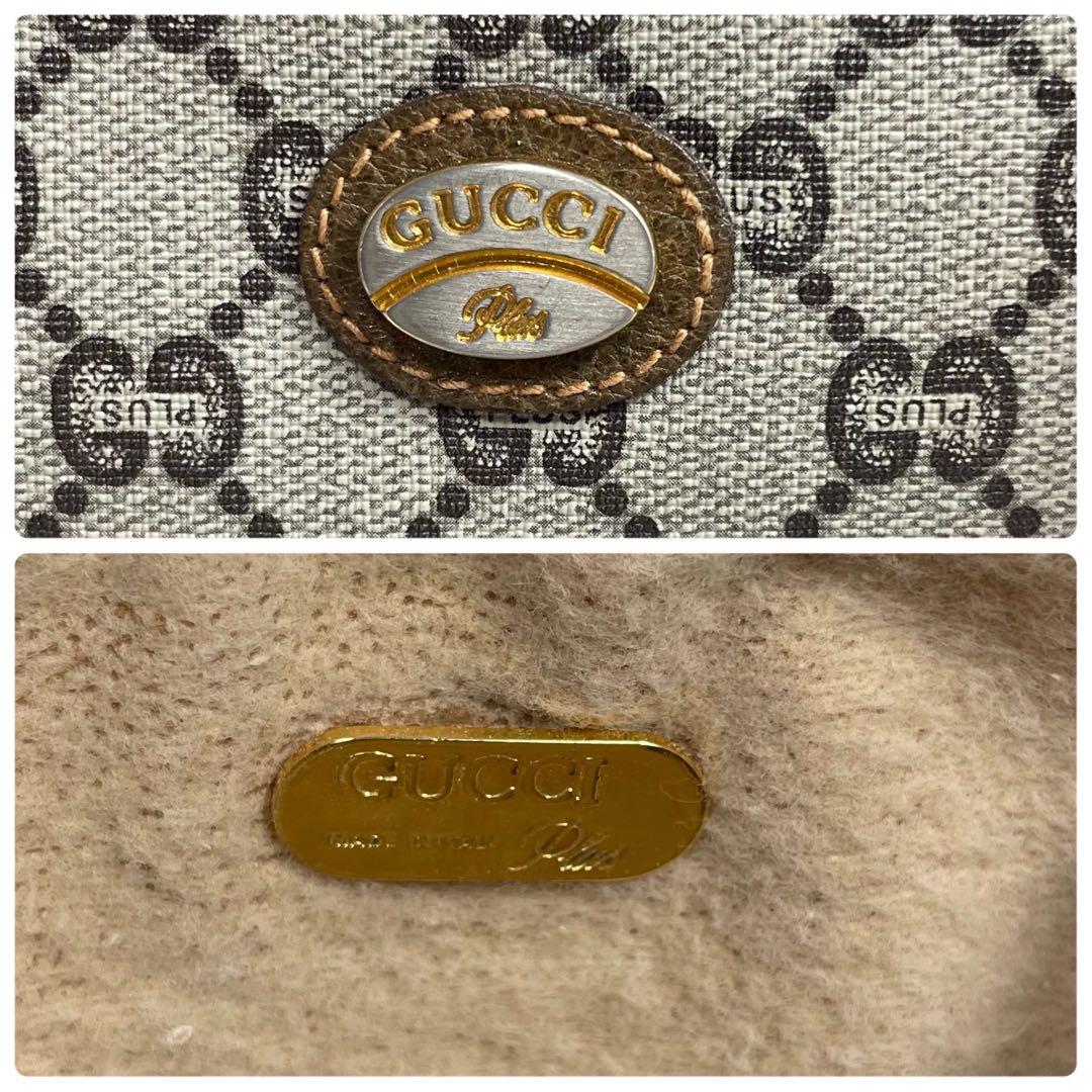 Gucci GG Clutch Brown Beige Leather Logo — view 9