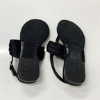 Chanel CC Logo Satin Rhinestone Thong Sandals Black — view 6