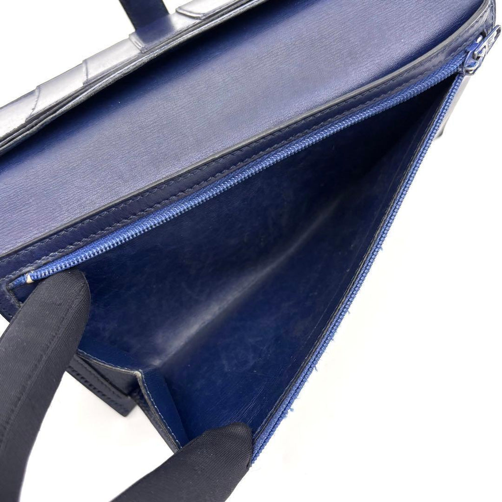 Hermes Bearn Classic Box Calf Navy Blue Wallet Bifold — view 4