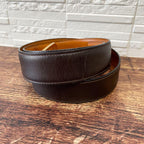 Celine Leather Triomphe Buckle Gold Belt Brown — view 4