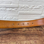 Celine Leather Triomphe Buckle Gold Belt Brown — view 7