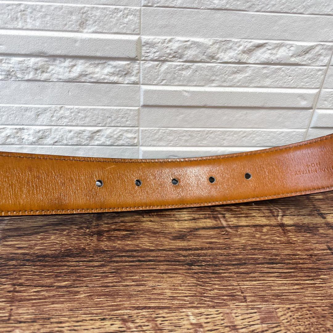 Celine Leather Triomphe Buckle Gold Belt Brown — view 7