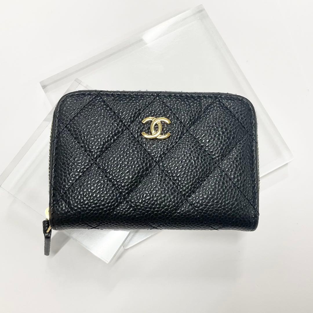 Chanel Caviar Leather CC Logo Quilted Classic Wallet Coin Purse — view 2
