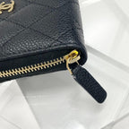 Chanel Caviar Leather CC Logo Quilted Classic Wallet Coin Purse — view 5