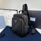 Prada Saffiano Leather Shoulder Bag Black — view 2