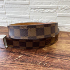 Louis Vuitton Damier Leather Ceinture Silver Buckle Belt — view 4