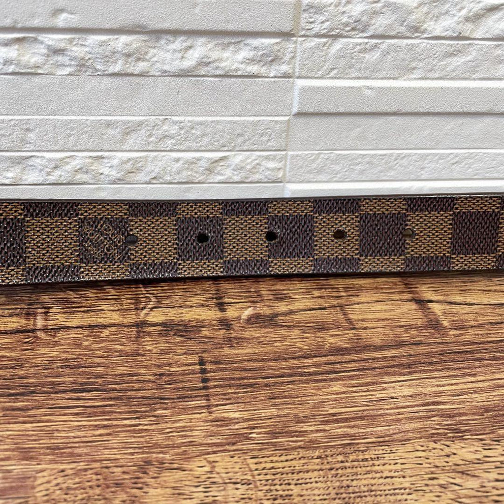 Louis Vuitton Damier Leather Ceinture Silver Buckle Belt — view 6