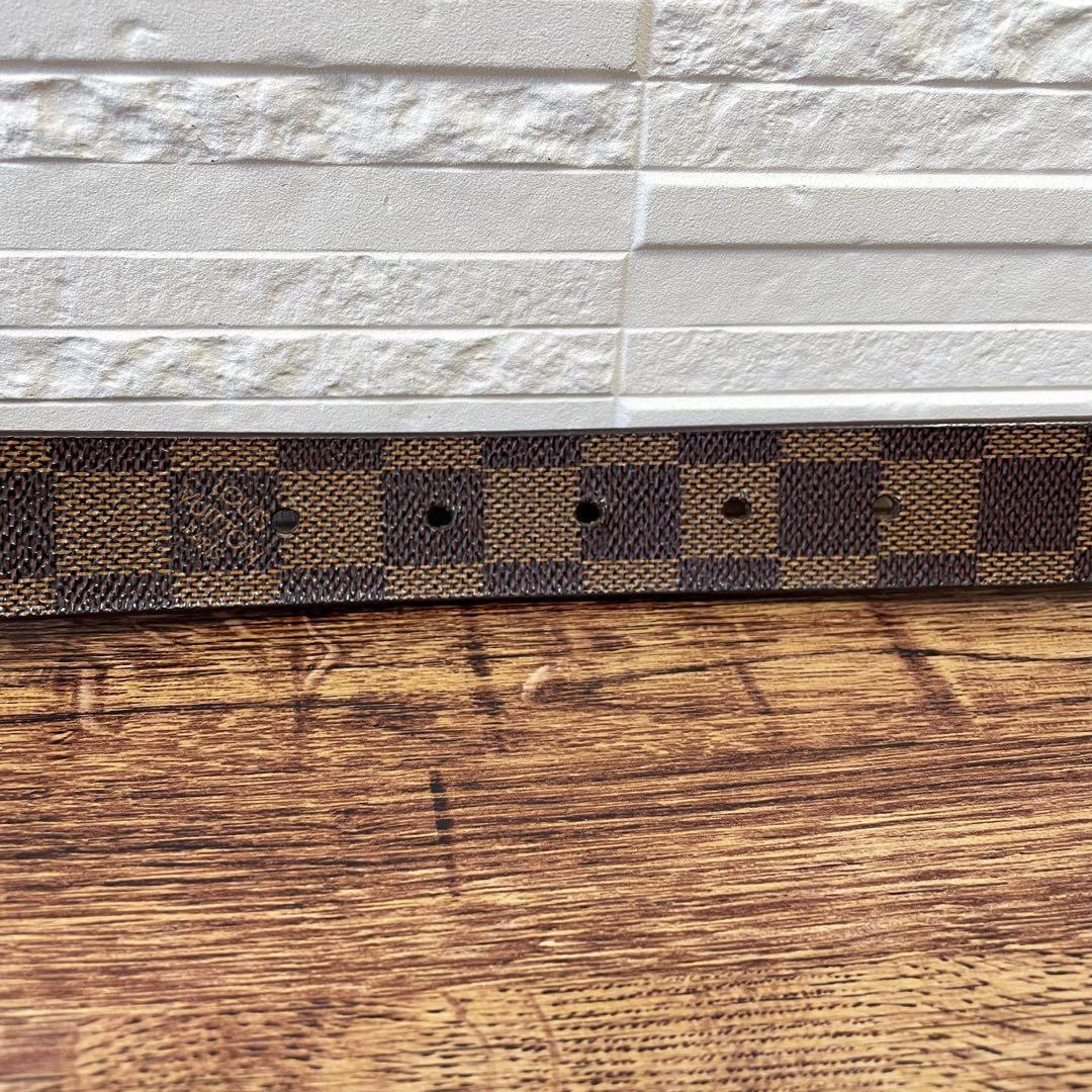 Louis Vuitton Damier Leather Ceinture Silver Buckle Belt — view 6