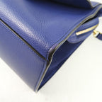 Celine Trapeze 2-Way Shoulder Calf Blue Handbag — view 6