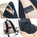 Saint Laurent Paris Backpack Logo Canvas Leather Pink Beige — view 8
