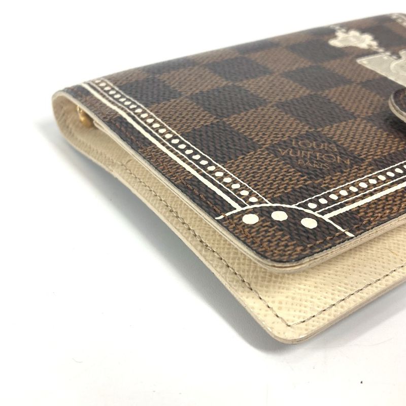 Louis Vuitton Notebook Cover Agenda PM Trunk Pattern Damier Canvas Ebene Brown — view 6