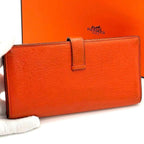Hermes Chevre Misor Leather Orange Bearn Souffle Wallet — view 2