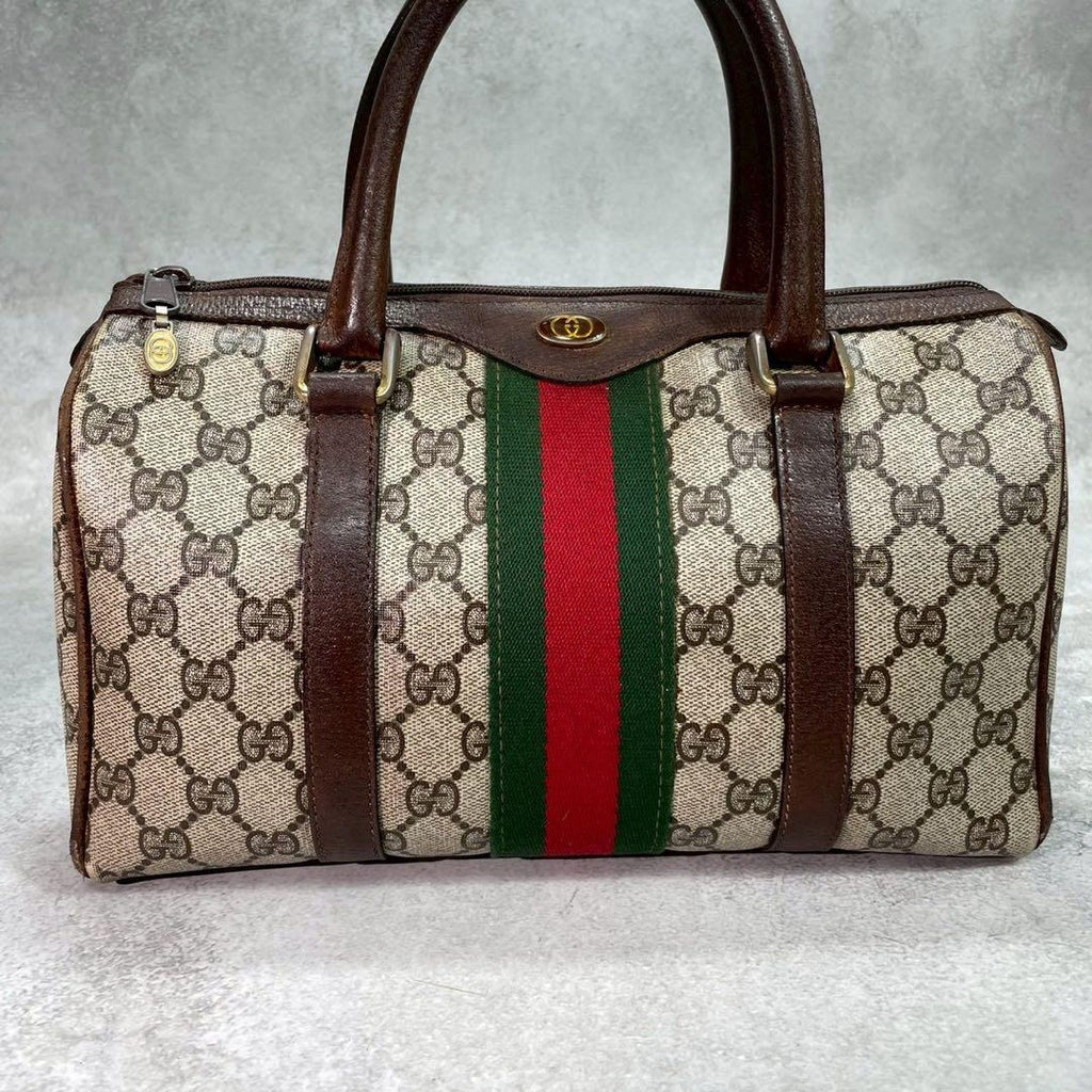 Gucci GG Sherry Line Boston Bag Hand Brown — view 2