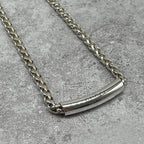 Gucci Logo Bar Necklace Braided Chain