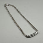Gucci Logo Bar Necklace Braided Chain