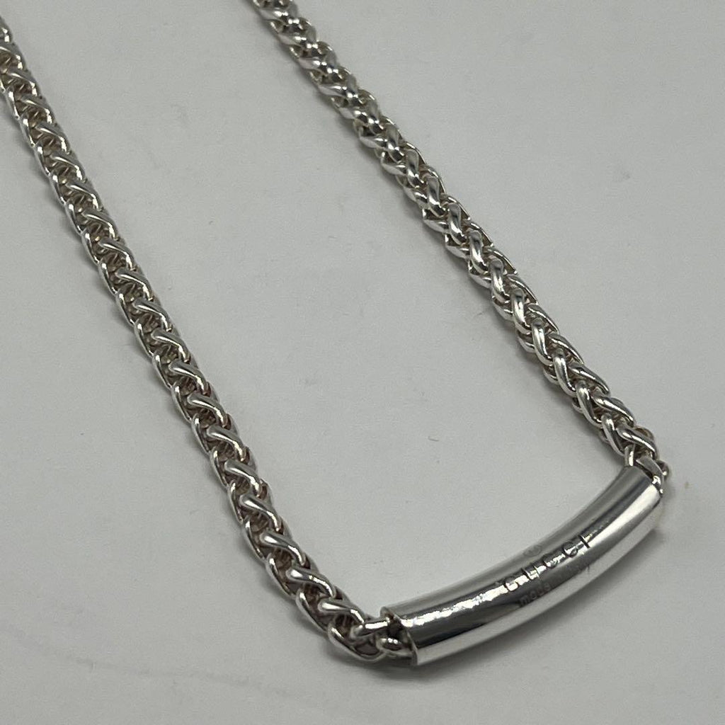 Gucci Logo Bar Necklace Braided Chain