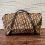 Dior Trotter Canvas Leather Boston Hand Bag Brown — view 2