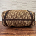 Dior Trotter Canvas Leather Boston Hand Bag Brown — view 4