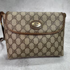 Gucci GG Shoulder Bag Brown Logo Gold Leather — view 2